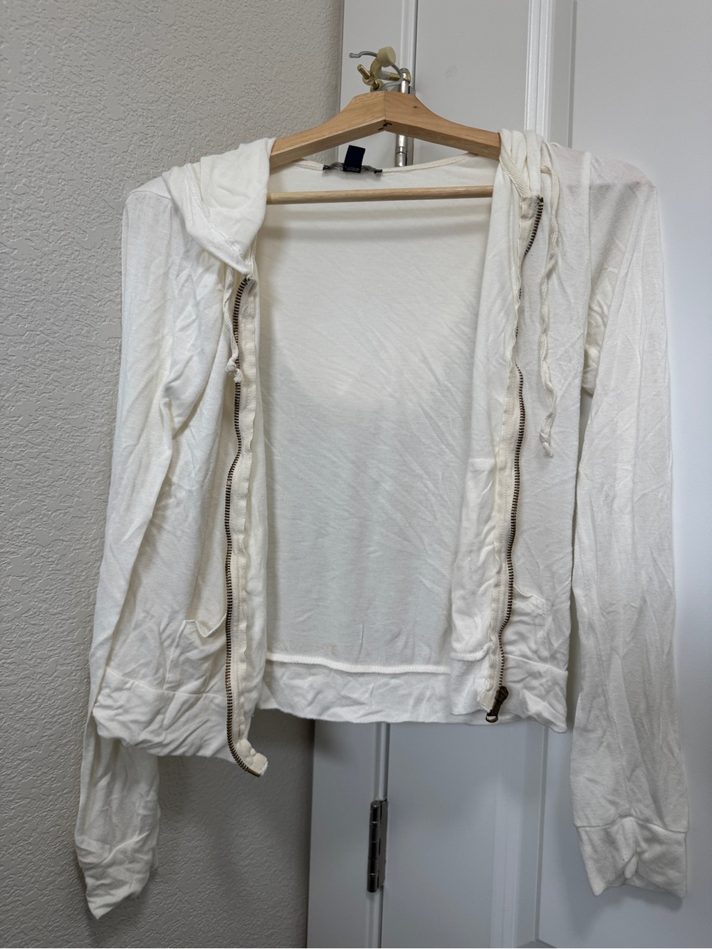 American Eagle Outfitters White Zip Hoodie